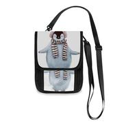 Mnsruu Cute Penguin with Scarf Travel Wallet Passport Holder Credit Card Gadget Holder Pouch Bag Unisex Crossbody Wallet Travel Neck Wallet with Adjustable Strap