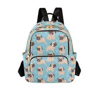 Mnsruu Cute Pug Backpack Women Laides Rucksack School Bags Lightweight Shoulder Bag Daypack for Womens, Ladies & Girls M
