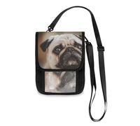 Mnsruu Cute Pug Puppy Dog Travel Wallet Passport Holder Credit Card Gadget Holder Pouch Bag Unisex Crossbody Wallet Travel Neck Wallet with Adjustable Strap