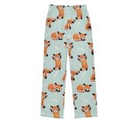 Mnsruu Cute Red Panda Bamboo Boy's Pyjama Bottoms with Pockets Girls Comfy Sleepwear Elastic Waistband Pajamas Pants Children Pjs Lounge Pants for 6-14 Years