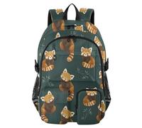 Mnsruu Cute Red Pandas Doing Yoga Pattern Backpack Laptop Backpack for College Women Men College Bookbag Water Resistant Travel Daypack Casual Multi Pocket