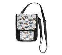 Mnsruu Cute Safari Animal Monkey Tiger Giraffe Travel Wallet Passport Holder Credit Card Gadget Holder Pouch Bag Unisex Crossbody Wallet Travel Neck Wallet with Adjustable Strap