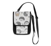 Mnsruu Cute Watercolor Hedgehogs Travel Wallet Passport Holder Credit Card Gadget Holder Pouch Bag Unisex Crossbody Wallet Travel Neck Wallet with Adjustable Strap