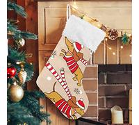 Mnsruu Dachshund Puppy Dog Snowflake Christmas Stockings 1 Pcs for Family Holiday Decoration 17.71 x 12.2 Inch (44.98 cm x 30.73 cm)