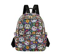 Mnsruu Day Of The Dead Skulls Cat Backpack Women Laides Rucksack School Bags Lightweight Shoulder Bag Daypack for Womens, Ladies & Girls M