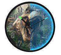 Mnsruu Dinosaur Forest N Wall Clock Luminous Bedroom Clocks Battery Operated Silent Glow in the Dark Clock for Living Room Kitchen 12 Inch