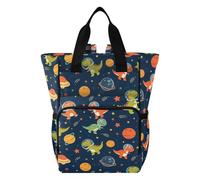 Mnsruu Dinosaur Stars Planet Space Pattern Baby Diaper Bag Backpack Large Bag Waterproof Travel Diaper Bags for Moms and Dads
