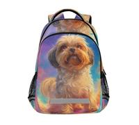 Mnsruu Dog Rainbow School Bag Primary Junior High School Backpack Bookbag for Students Teens