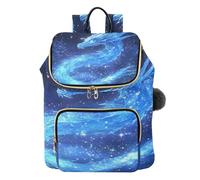 Mnsruu Dragon Galaxy Blue Cosmos Stars Backpack for Women Travel Anti Theft Rucksack Large Casual Daypacks Quilted Laptop Purse Ladies Fashion Handbag