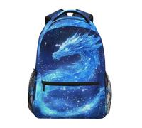 Mnsruu Dragon Galaxy Blue Cosmos Stars Backpack Rucksack School Bag for Girls Boys Kids Student Boogbag Laptop Travel Daypack