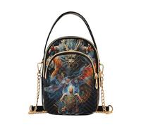 Mnsruu Dragon Sea Tutle Black Crossbody Bag Small Shoulder Handbags Leather Purse for Women