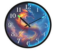 Mnsruu Dragon Wall Clock Luminous Bedroom Clocks Battery Operated Silent Glow in the Dark Clock for Living Room Kitchen 12 Inch