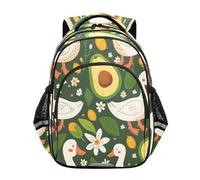 Mnsruu Duck Daisy and Avocado Backpack For Girls Kindergarten Elementary Bookbag Lightweight Childrens School Bag,Medium