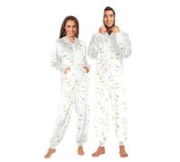 Mnsruu Duckling Flower Pattern Adult Onesie Pajama Jumpsuit Zippered Sleepwear Homewear Party One Piece Suit