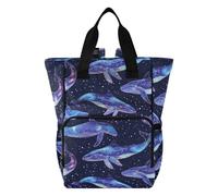 Mnsruu Ethereal Whales Space Baby Diaper Bag Backpack Large Bag Waterproof Travel Diaper Bags for Moms and Dads