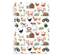 Mnsruu Farm Animals Chickens Cows Barns Spiral Notebook Journals 1 Pack, Hardcover Lined Journal for Women, A5 College Ruled Notebooks for Journaling Writing Work Office School 5.7x8.3 Inch