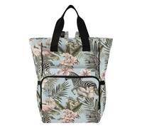 Mnsruu Ffyy6_tropical_jungle_themed_decorative_pattern_featuring_zebra_ab256bc0-34b2-42b9-9aef-f7c66c4fa2de Baby Diaper Bag Backpack Large Bag Waterproof Travel Diaper Bags for Moms and Dads