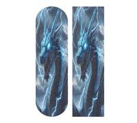 Mnsruu Fierce Blue Dragon Lightning Skateboard Grip Tape, Longboards Griptape Anti Slip Scooter Griptape Sand Paper Sheet Sticker 9" x 33"