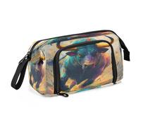 Mnsruu Fierce Bull Big Capacity Pencil Case Pouch Pen Case Pencil Box Stationery Office Organizer Bag for Boys Girls