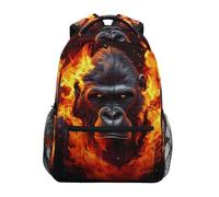Mnsruu Fierce Gorilla King Kong Backpack Rucksack School Bag for Girls Boys Kids Student Boogbag Laptop Travel Daypack