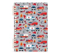 Mnsruu Fire Engine Police Car Spiral Notebook Journals 1 Pack, Hardcover Lined Journal for Women, A5 College Ruled Notebooks for Journaling Writing Work Office School 5.7x8.3 Inch