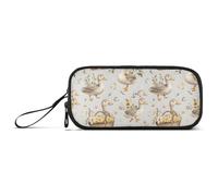 Mnsruu Flower Basket Duck Pencil Case Large Capacity Pen Bag 3 Compartment Pencil Pouch Stationery for Office College School Teen Student Girl Boy