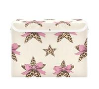 Mnsruu Foldable Storage Boxes with Lid Starfish Butterfly Leopard Cheetah Collapsible Storage Bins Clothing Storage Organiser Basket for Toy Closet Bedroom Home