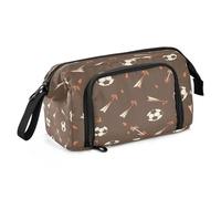 Mnsruu Football Arrow Brown Pencil Case Large Capacity Pencil Pouch Stationery Bag for Office School