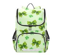 Mnsruu Four-leaf Clover Bow Kids Backpack Rucksack Bag for School Girls & Boys, Cute School Bag for Kids, Kids Bookbag for Elementary with Reflective Strip