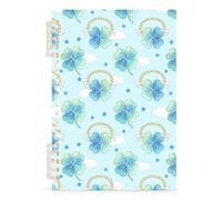 Mnsruu Four Leaf Clover Cloud Spiral Notebook Journals 1 Pack, Hardcover Lined Journal for Women, A5 College Ruled Notebooks for Journaling Writing Work Office School 5.7x8.3 Inch