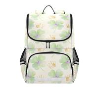 Mnsruu Four Leaf Clover Crown Kids Backpack Rucksack Bag for School Girls & Boys, Cute School Bag for Kids, Kids Bookbag for Elementary with Reflective Strip