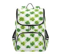 Mnsruu Four Leaf Clover Grid Kids Backpack Rucksack Bag for School Girls & Boys, Cute School Bag for Kids, Kids Bookbag for Elementary with Reflective Strip