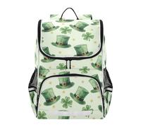 Mnsruu Four-leaf Clover Hat Kids Backpack Rucksack Bag for School Girls & Boys, Cute School Bag for Kids, Kids Bookbag for Elementary with Reflective Strip