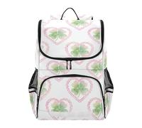 Mnsruu Four Leaf Clover Heart Kids Backpack Rucksack Bag for School Girls & Boys, Cute School Bag for Kids, Kids Bookbag for Elementary with Reflective Strip