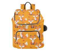Mnsruu Fox Forest Animal Orange Backpack for Women Travel Anti Theft Rucksack Large Casual Daypacks Quilted Laptop Purse Ladies Fashion Handbag