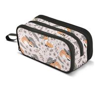 Mnsruu Fox Magic Hat Grass Pencil Case Large Capacity Pen Pouch Pencil Bag with 3 Compartments Pen Holder Organizer Stationery Bag