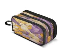 Mnsruu Fox Wine Pencil Case Big Capacity Pen Bag Pouch Holder 3 Compartments Large Pencil Box for Boys Girls School Storage Organizer