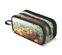 Mnsruu Fruit Basket Garden Pencil Case Large Capacity Pencil Pouch with 3 Compartments Stationery Case Pen Bag for Boys Girls Kids Adults School Office
