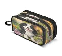 Mnsruu Funny Charles Cavalier Dog Pencil Case Big Capacity Pen Bag Pouch Holder 3 Compartments Large Pencil Box for Boys Girls School Storage Organizer