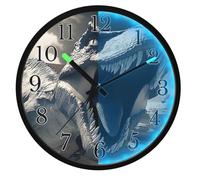 Mnsruu Funny Dinosaur Rock Wall Clock Luminous Bedroom Clocks Battery Operated Silent Glow in the Dark Clock for Living Room Kitchen 12 Inch