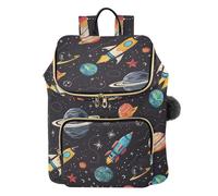 Mnsruu Galaxy Starry Sky Planet Doodle Backpack for Women Travel Anti Theft Rucksack Large Casual Daypacks Quilted Laptop Purse Ladies Fashion Handbag
