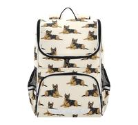 Mnsruu German Shepherd Pattern Kids Backpack Rucksack Bag for School Girls & Boys, Cute School Bag for Kids, Kids Bookbag for Elementary with Reflective Strip