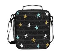 Mnsruu Girls Lunch Bags, Marble Abstract Fluid Art Blue Insulated Thermal Packed Lunch Box Hot Cool Frozen Food for Women Kids