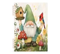 Mnsruu Gnome Cardinal Mushroom Spiral Notebook Journals 1 Pack, Hardcover Lined Journal for Women, A5 College Ruled Notebooks for Journaling Writing Work Office School 5.7x8.3 Inch