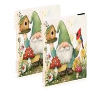 Mnsruu Gnome Cardinal Mushroom Spiral Notebook Journals 2 Pack, Hardcover Lined Journal for Women, A5 College Ruled Notebooks for Journaling Writing Work Office School 5.7x8.3 Inch