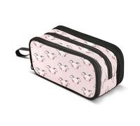 Mnsruu Goat on Pink Large Capacity Pencil Case 3 Compartment Pouch Holder School Supplies Boys Girls