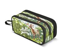 Mnsruu Goat on The Green Pencil Case Big Capacity Pen Bag Pouch Holder 3 Compartments Large Pencil Box for Boys Girls School Storage Organizer