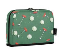 Mnsruu Golf Balls and Clubs Standing Pencil Case, Large Capacity Pen Bag for Boys Girls Multi-Layer Pen Pouch Pencil Holder Stationery Organizer for School Office Work