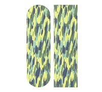 Mnsruu Green Blue Light Yellow Camouflage Pattern Skateboard Grip Tape, Longboards Griptape Anti Slip Scooter Griptape Sand Paper Sheet Sticker 9" x 33"