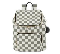 Mnsruu Green Checkerboard Buffalo Plaid Backpack for Women Travel Anti Theft Rucksack Large Casual Daypacks Quilted Laptop Purse Ladies Fashion Handbag
